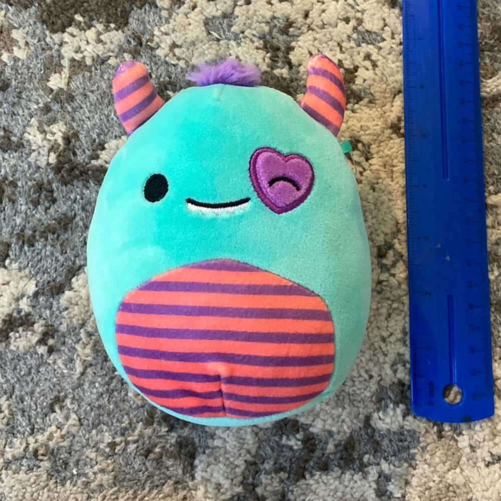 Original Squishmallows  Valentines Leon The Monster Blue Plush
